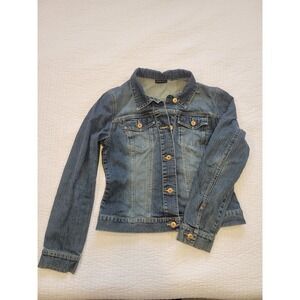 New York & Company Womens Denim Jacket Blue Jean Approximate Large *see photos"